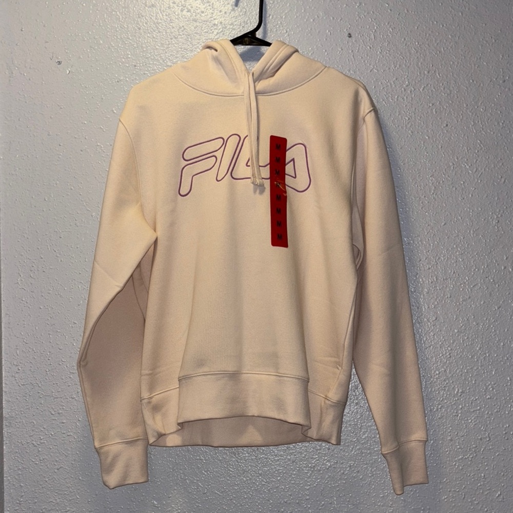 Fila Off-White Hoodie with Purple Logo